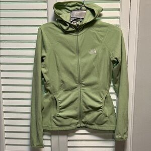 The North Face Women Fleece Light Green Hooded Jacket size S
